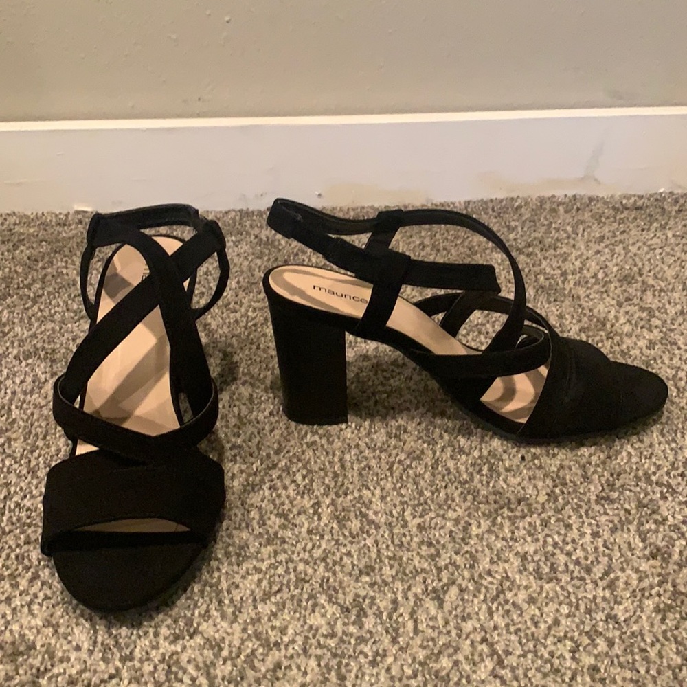 Maurices Black Strap Heel